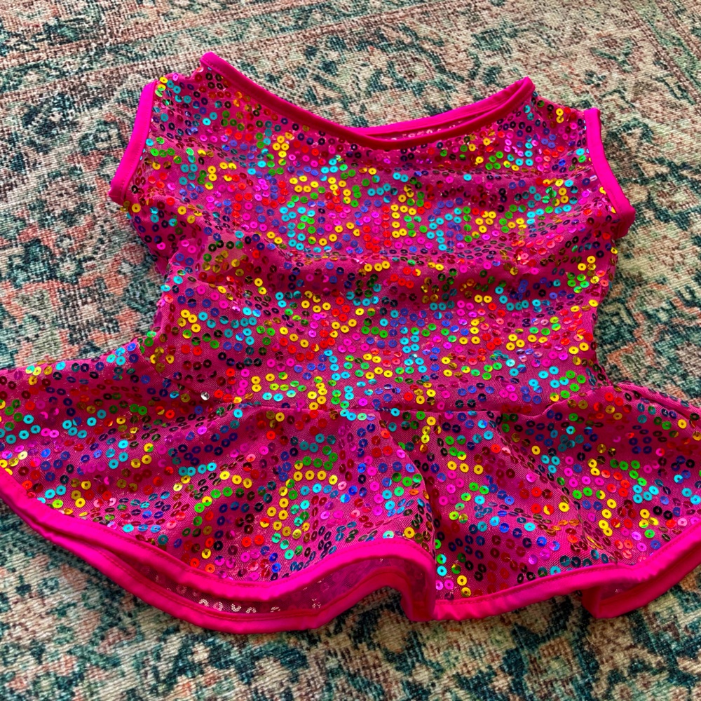 Rainbow sequin top